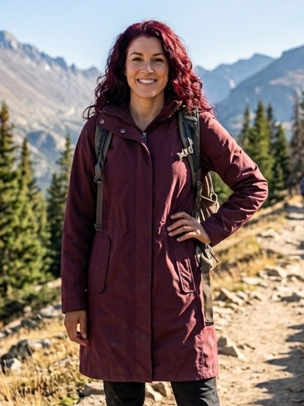 LL Bean H2OFF Raincoat PrimaLoft-Lined Size XS Rosewood